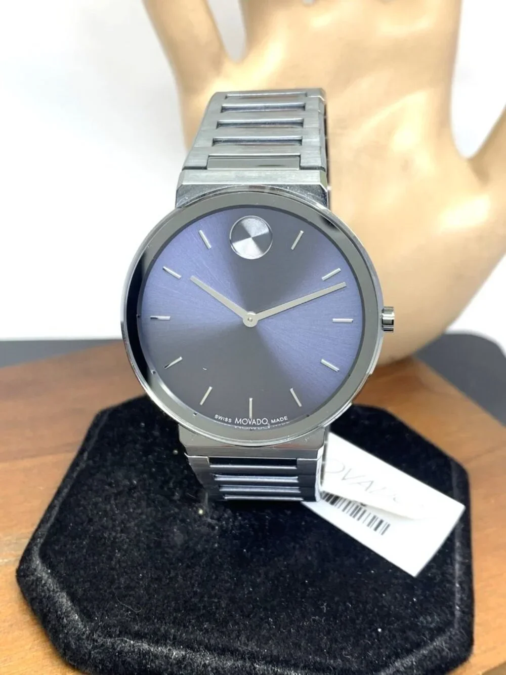 Movado Men's Watch 3601076 Bold Blue Dial Swiss Quartz Gray Stainless Steel 40mm